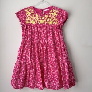 Anthropologie THML Pink Floral Dress Embroidered Cottagecore Boho